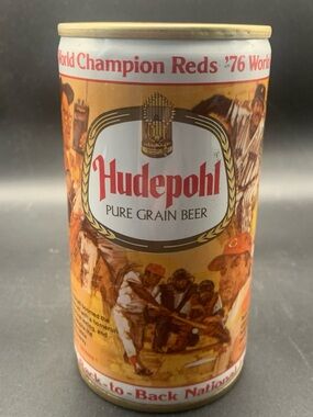 Vintage Beer Can Hudepohl 76 World Champion Reds Commemorative Pull Tab Empty